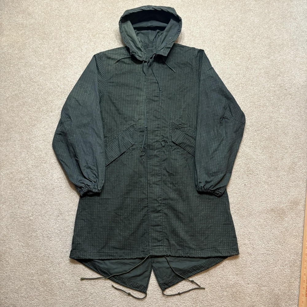 Vtg US Army Desert Night Camo Parka Mens Small Fishtail Grid Hooded Selma 80s 84
